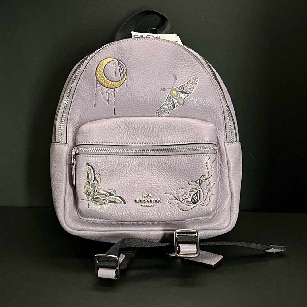 NWT Coach Chelsea Champlain Mini Charlie Backpack Purse Purple Tattoo Graphic - Picture 4 of 11